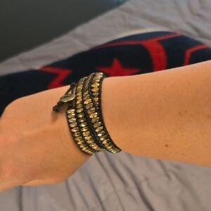 Elegant Gold Beaded Wrap Bracelet